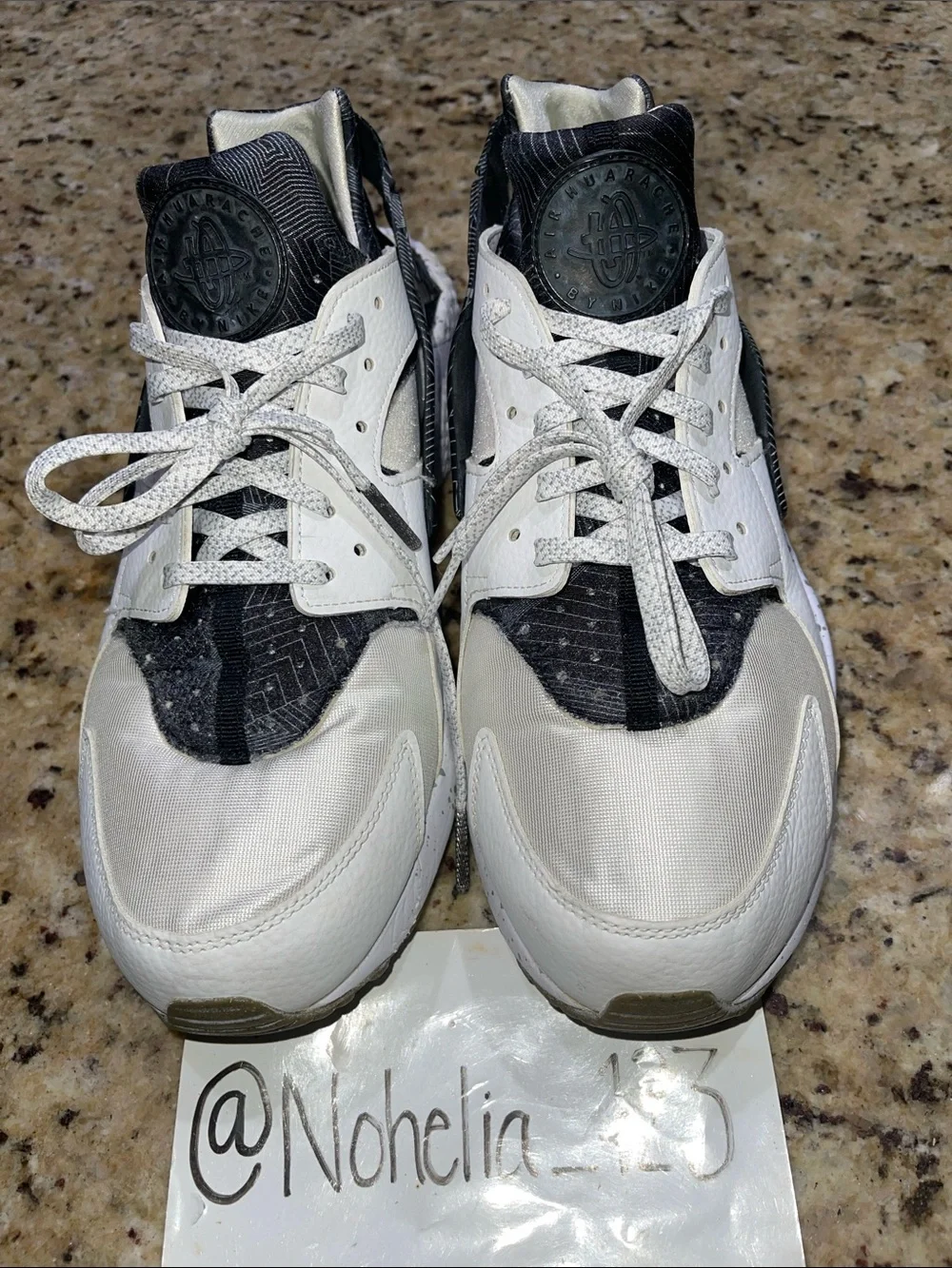 Nike Air Huarache White and Black Sneakers